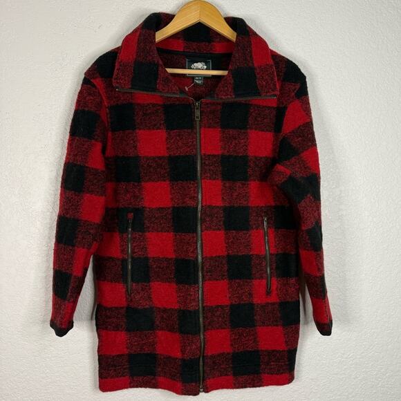 Roots buffalo plaid wool blend full zip Seymour jacket Gorpcore Alpine Casual - Picture 1 of 12